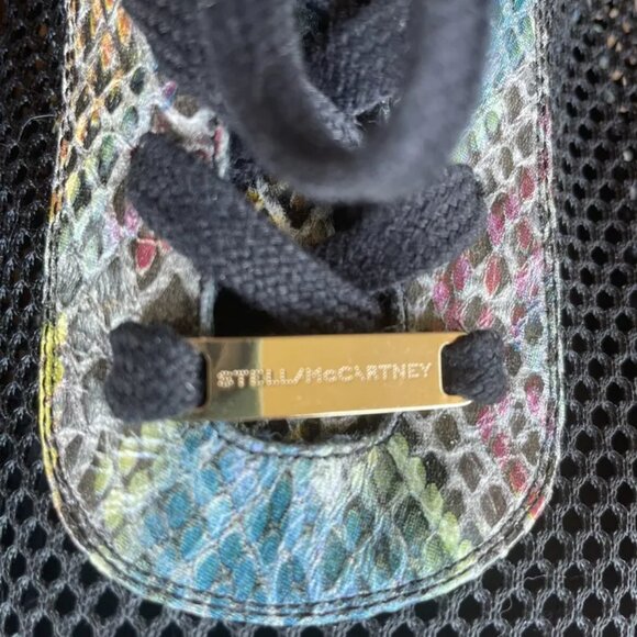 STELLA MCCARTNEY Sz 9.5 40 Vegan Mesh Snakeskin Platform Espadrille Sneakers - Picture 5 of 7